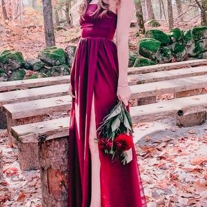 Strapless Burgandy Dress